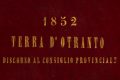 1852 telegrafi, istruzione, campagna, alghe marine, strade - il quadro della Terra d'Otranto di  Sozi-Carafa 
